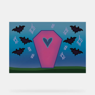 Señal Acrílica Pink Coffin Acrylic Sign