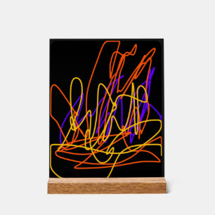 Señal Acrílica Pintura abstracta de neón sobre arte original acrí