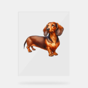 Señal Acrílica Pintura de Dachshund - Paintin acuarela de perro d