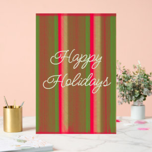 Señal Acrílica Pintura Rayada Felices Fiestas