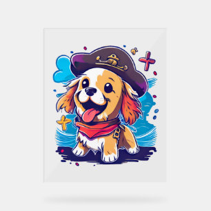 Señal Acrílica Pirata de perro de Golden Retriever
