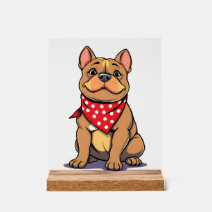 Señal Acrílica Pitbull Bulldog Adorable con Pañuelo Amante de Per