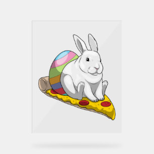 Señal Acrílica Pizza de huevo Bunny Easter Easter