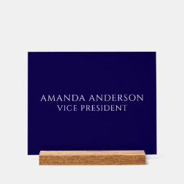Señal Acrílica Placa de nombre de título de vicepresidente azul e