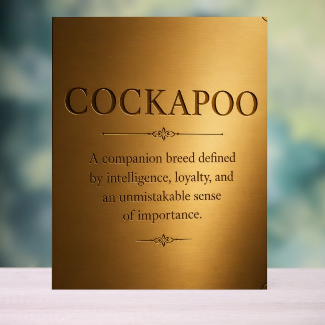Señal Acrílica Placa de Regalo Definición de Cockapoo – Dueño de  (Neutral )
