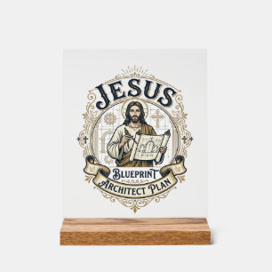 Señal Acrílica Plan Arquitecto Jesus Blueprint Plan Arquitecto Je