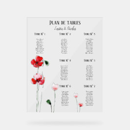 Señal Acrílica Plan de tables "Coquelicots"