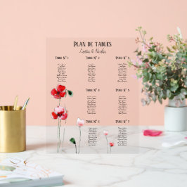 Señal Acrílica Plan de tables "Coquelicots"
