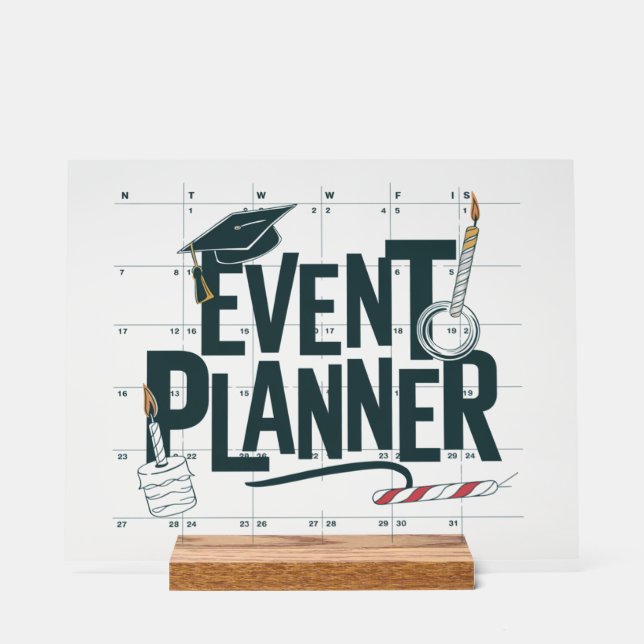 Señal Acrílica Planificador de eventos: perfecto para el profesio (Anverso)