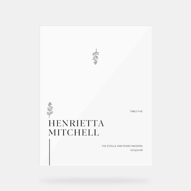 Señal Acrílica Planos de Asientos de Boda (Anverso)