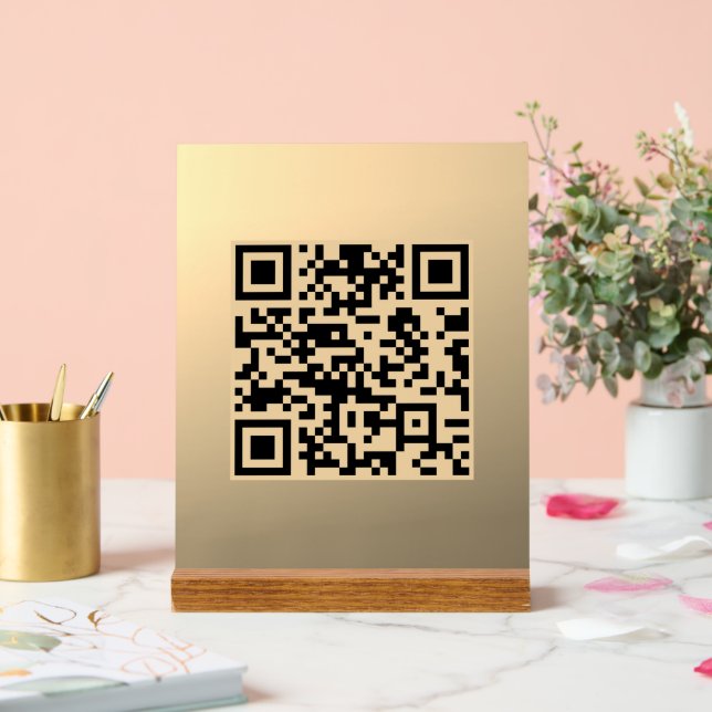 Señal Acrílica Plantilla de código QR editable instantáneamente | (Boda)