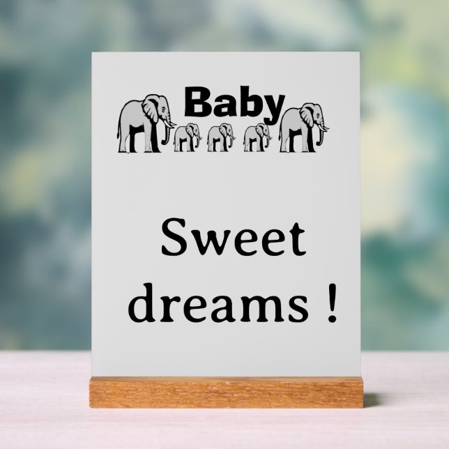 Señal Acrílica Plaque acrylique éléphant à personnaliser (Neutral )