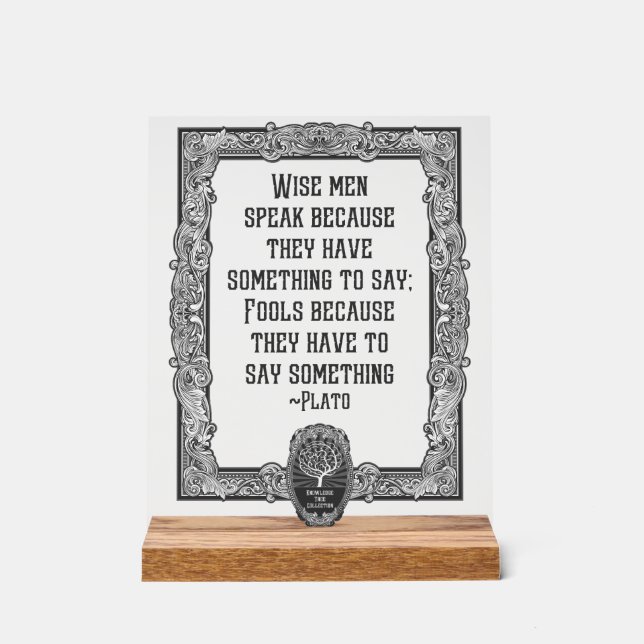 Señal Acrílica Plato Wise Speak (Anverso)