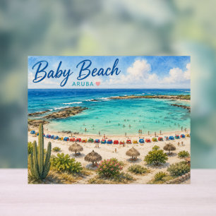 Señal Acrílica Playa Baby Aruba Recuerdo de viaje al Caribe