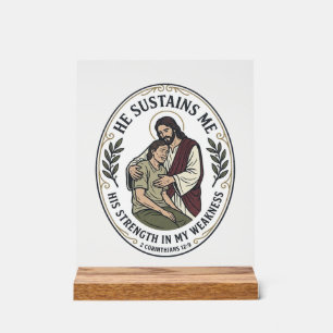 Señal Acrílica Playera de aliento de enfermedad crónica de Jesús