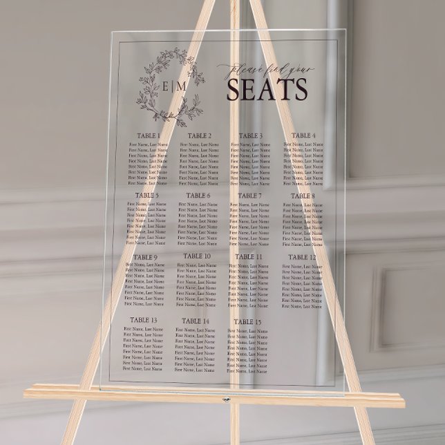 Señal Acrílica Plomo Escudo de liga púrpura Monograma Asiento Bod (Wedding Seating Chart!
)