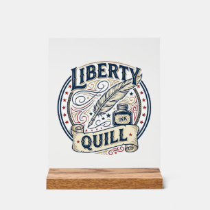 Señal Acrílica Pluma Patriótica Liberty Tinta Pluma Patriótica Vi