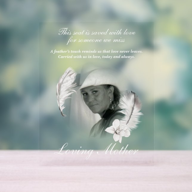 Señal Acrílica Plumas de cliente personalizadas Foto (Neutral )