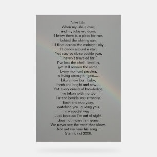 Señal Acrílica POEMA DE Rótulo acrílico EN DISEÑO FOTOGRAFÍA