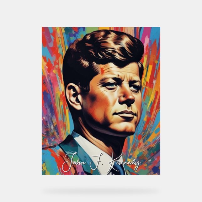 Señal Acrílica Pop Art Jack JFK John F. Kennedy (Anverso)