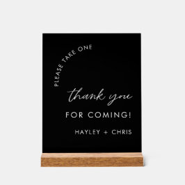 Señal Acrílica Por Favor Toma Un Negro Gracias Boda