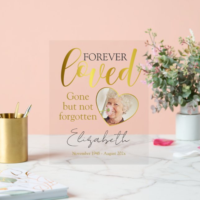 Señal Acrílica Por siempre amado recuerdo de fotos Keepsake (Boda)