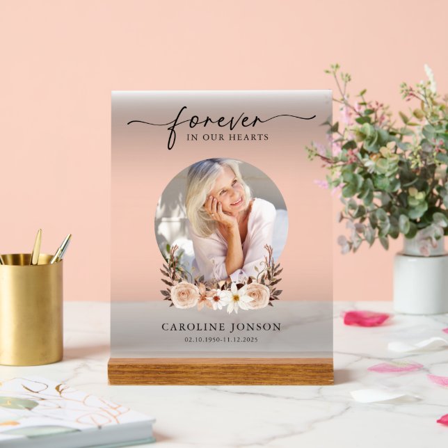 Señal Acrílica Por siempre en nuestro funeral de corazón (Boda)