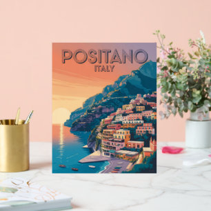 Señal Acrílica Positano Italia Viajes Antiguos