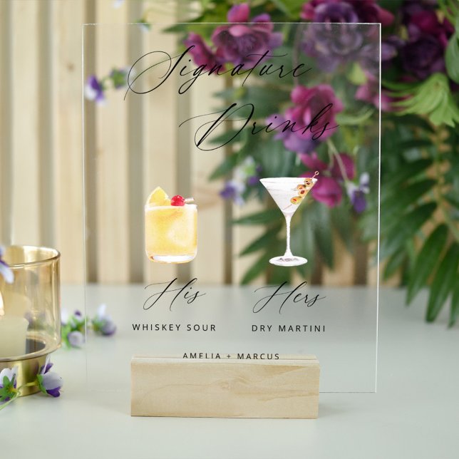 Señal Acrílica Poster de bebidas con guión moderno y Moda (Subido por el creador)