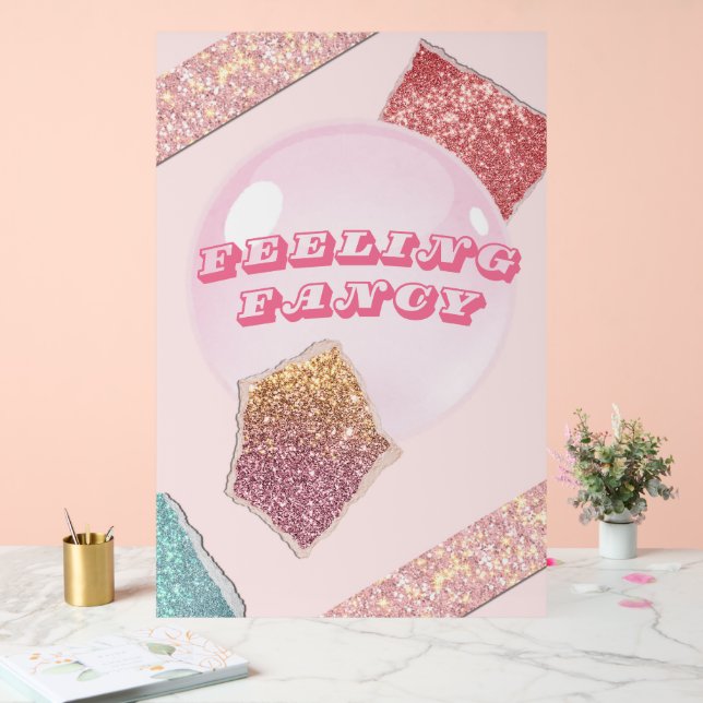 Señal Acrílica Poster de Fiesta Rosa Fancy (Boda)