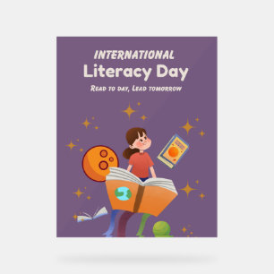Señal Acrílica Poster del Día Internacional de la Alfabetización 
