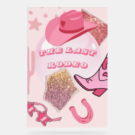 Señal Acrílica Poster del partido Bachelorette - Purpurina y Glam