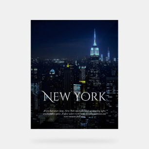Señal Acrílica Poster del Skyline de Nueva York - Moderno Wall Ar