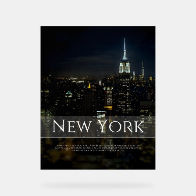 Señal Acrílica Poster del Skyline de Nueva York - Moderno Wall Ar (Anverso)