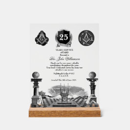 Señal Acrílica Premio Freemason Years Services