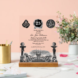 Señal Acrílica Premio Freemason Years Services