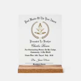 Señal Acrílica Premio Master of the year