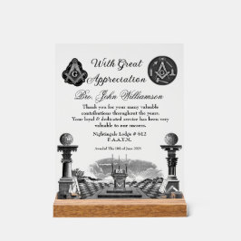 Señal Acrílica Premio Reconocimiento de Masón