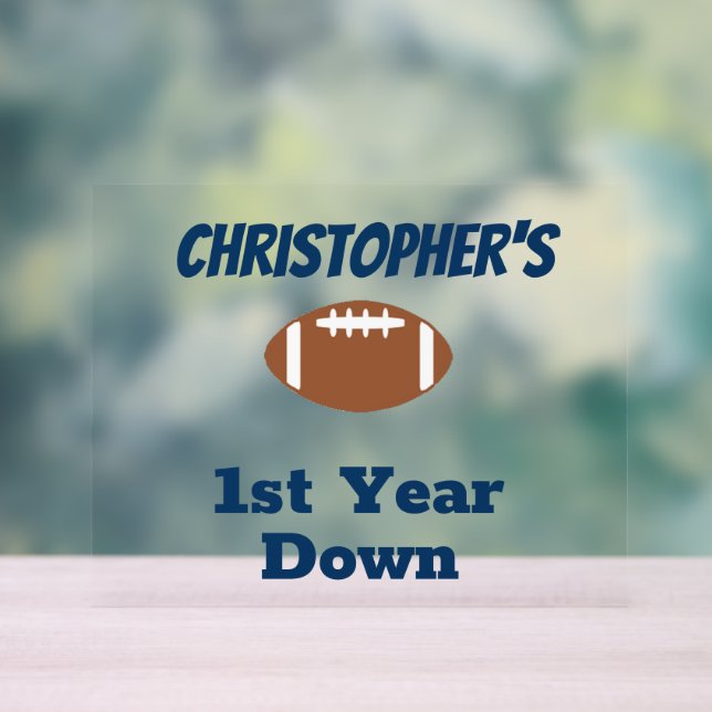 Señal Acrílica Primer cumpleaños del fútbol (Neutral )