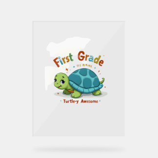 Señal Acrílica Primera clase de tortuga y asombroso primer grado