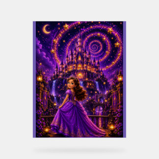 Señal Acrílica Princesa Castillo Arte Fantasía Púrpura | Cósmico 