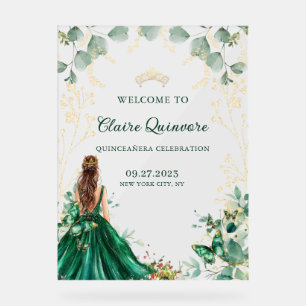 Señal Acrílica Princesa Guisante de Oro Verde Esmeralda