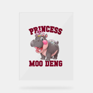 Señal Acrílica PRINCESO ADorable MOO DENG Baby Hippo Chica Dabbin