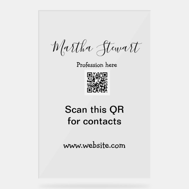 Señal Acrílica Profession add QR code details website company bus (Anverso)