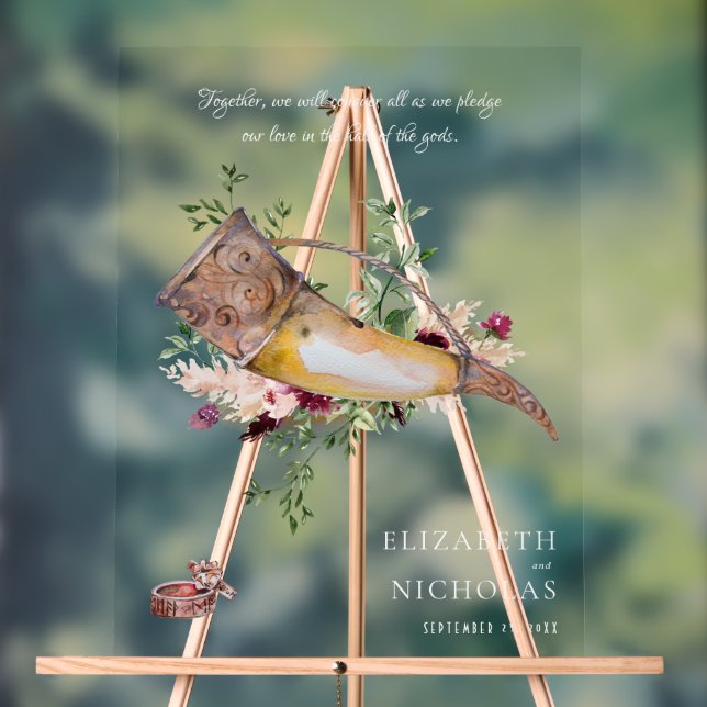 Señal Acrílica Promete nuestro amor | Elegante bienvenida Boda Vi (Neutral )