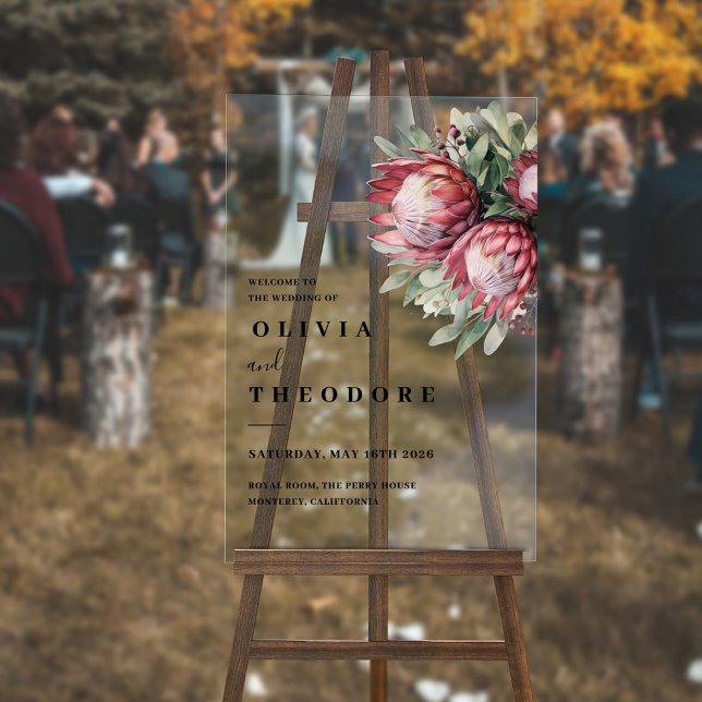 Señal Acrílica Protea nativa acuarela Floral Boho Botánico (Subido por el creador)