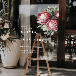 Señal Acrílica Protea nativa acuarela Floral Boho Botánico