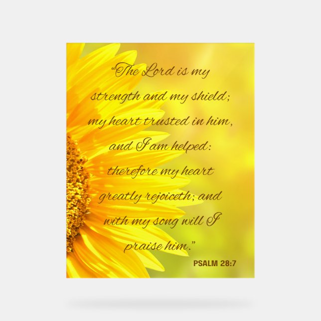 Señal Acrílica Psalm 28:7 Acrylic Sign - "The Lord is... (Anverso)
