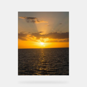 Señal Acrílica Puesta de sol brillante en el océano