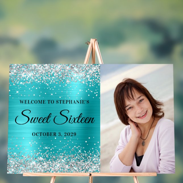 Señal Acrílica Purpurina Plata Relieve metalizado azul turquesa d (Neutral )